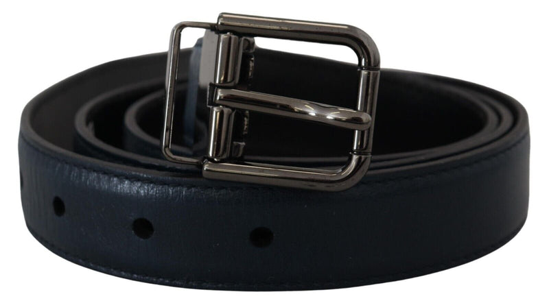 Dolce & Gabbana Elegant Dark Blue Leather Men's Belt