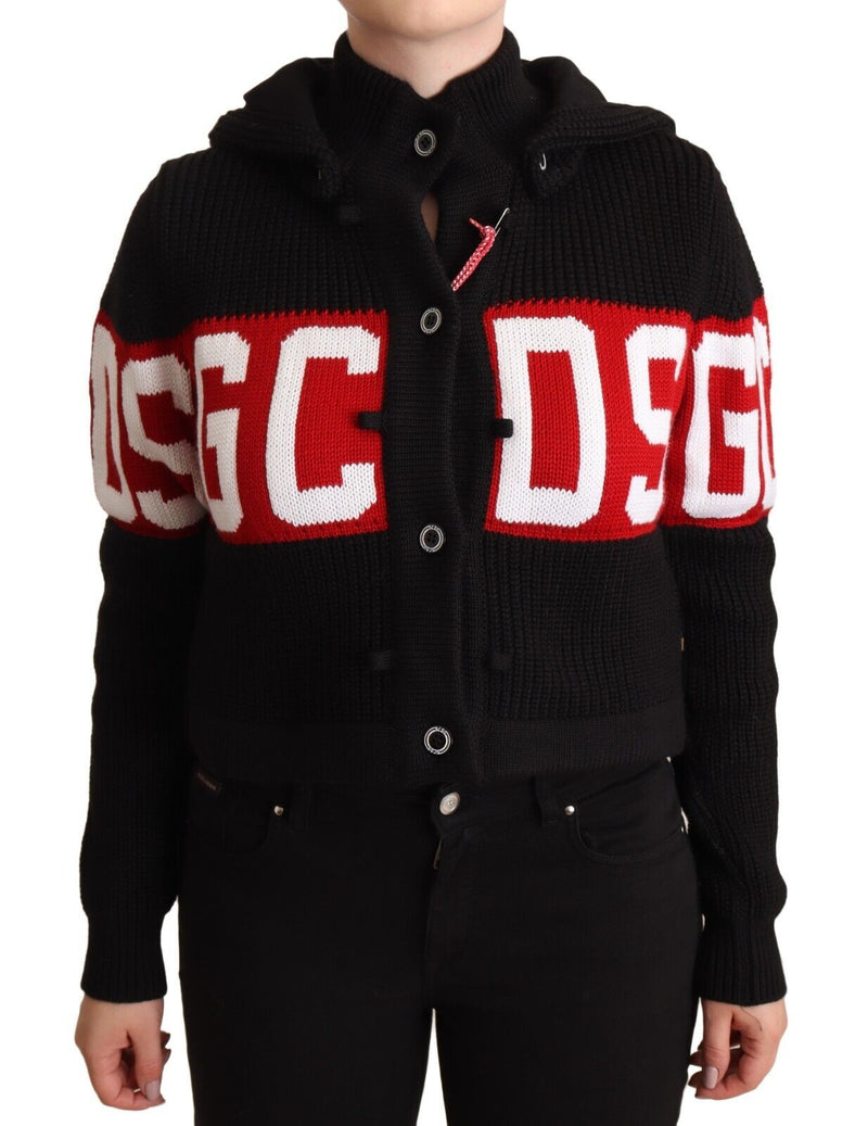 GCDS Chic Black Cashmere Cardigan Women's Jacket