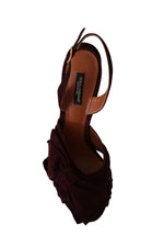 Dolce & Gabbana Elegant Purple Suede Heels Women's Sandals