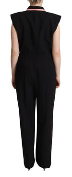 Dolce & Gabbana Black Wool Blend Sleeveless Jumpsuit Women's Dress