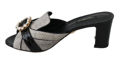Dolce & Gabbana Crystal-Embellished Exotic Leather Women's Sandals