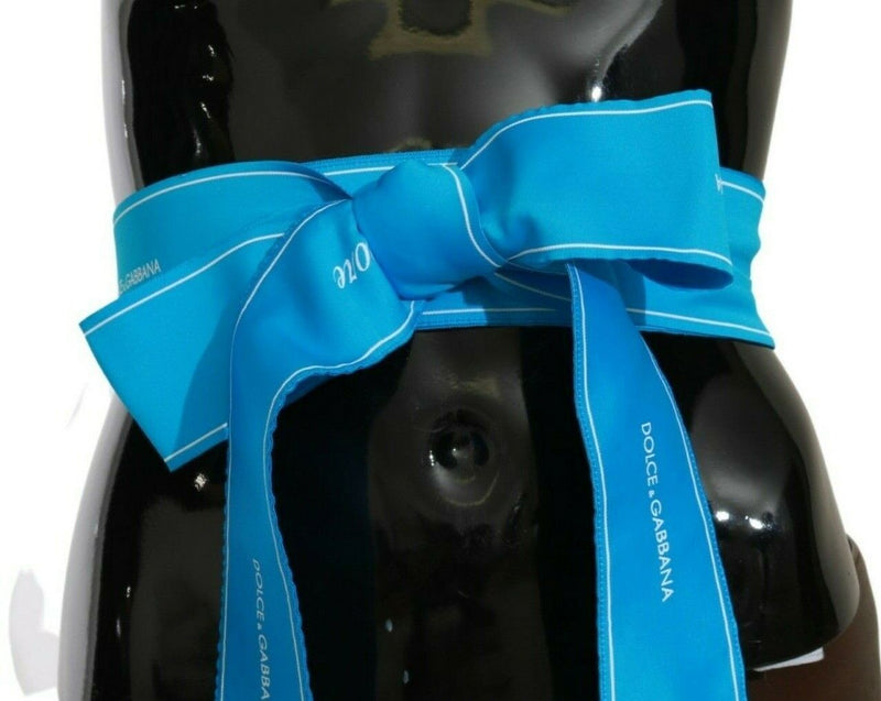 Dolce & Gabbana Elegant Bow Snap Blue Waist Women's Belt