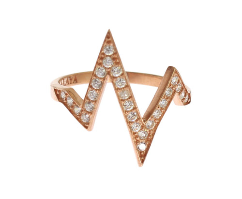 Nialaya Elegant Pink Crystal Encrusted Silver Women's Ring