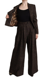 Dolce & Gabbana Dark Brown Wool Single Breasted 2 Pc Jacket Women's Pants