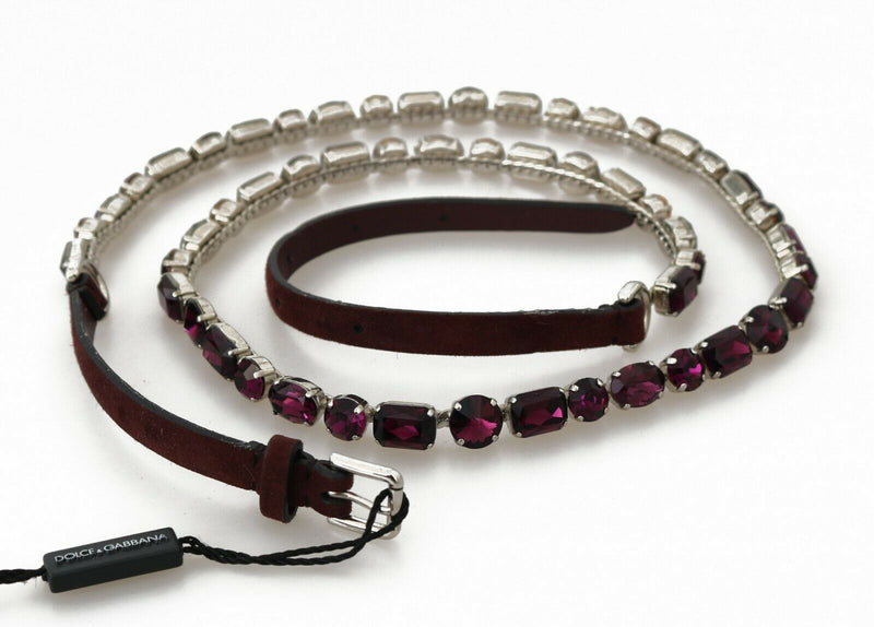 Dolce & Gabbana Elegant Leather Crystal-Embellished Women's Belt