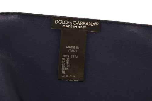 Dolce & Gabbana Blue 100% Silk Square Men Handkerchief Men's Scarf