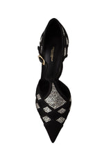 Dolce & Gabbana Elegant Crystal-Embellished Suede Women's Pumps