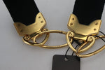 Dolce & Gabbana Elegant Gold Black Shoulder Bag Women's Strap
