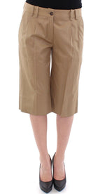 Dolce & Gabbana Beige Solid Cotton Shorts Women's Pants