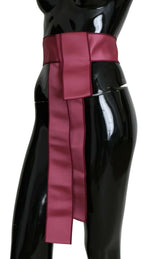 Dolce & Gabbana Elegant Pink Silk Wide Waist Women's Belt