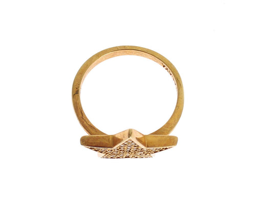 Nialaya Elegant Gold-Plated Sterling Silver Ring with CZ Women's Crystals