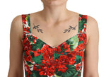 Dolce & Gabbana Elegant Red Cropped Top with Geranium Women's Print
