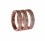 Nialaya Dazzling Pink Gold Plated CZ Crystal Women's Ring