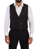 Dolce & Gabbana Elegant Gray Silk Dress Men's Vest