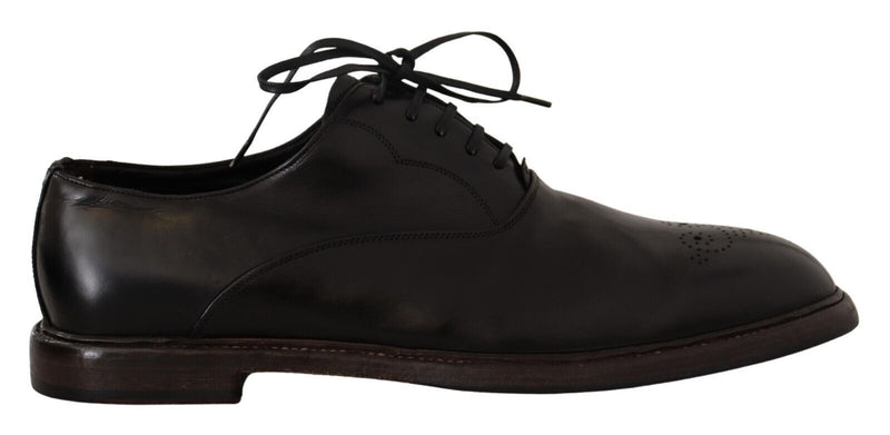 Dolce & Gabbana Black Leather Mens Lace Up Derby Men's Shoes