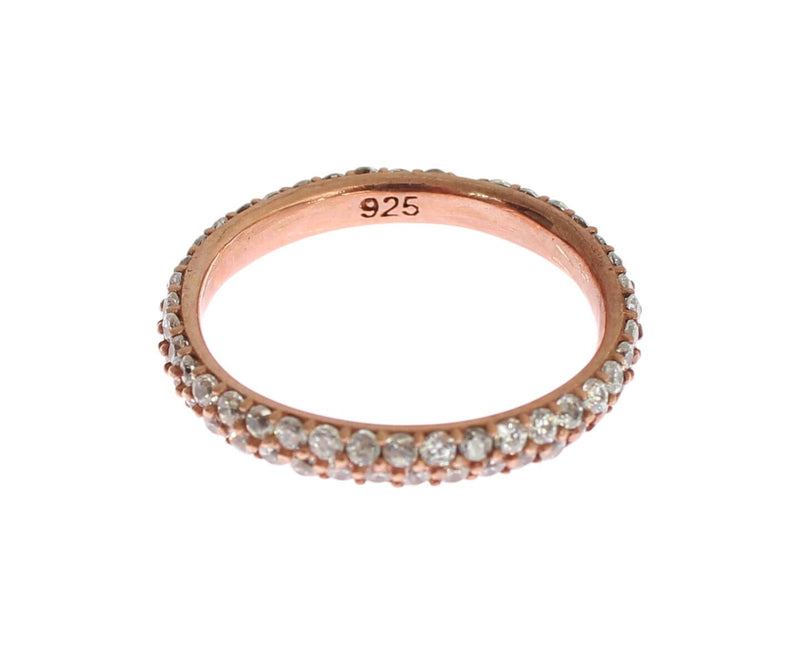Nialaya Chic Pink Crystal-Encrusted Silver Women's Ring
