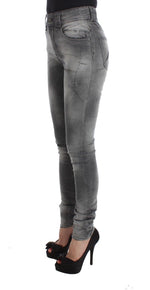 John Galliano Chic Gray Slim Fit Designer Women's Jeans