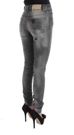 John Galliano Chic Gray Slim Fit Designer Women's Jeans
