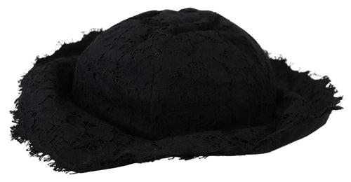 Dolce & Gabbana Black Cotton Wide Brim Shade Women's Hat