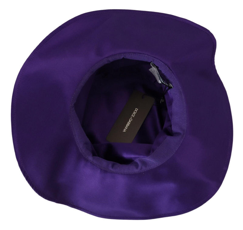 Dolce & Gabbana Elegant Purple Silk Top Women's Hat