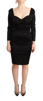 Roberto Cavalli Elegant Black Sweetheart Sheath Women's Dress