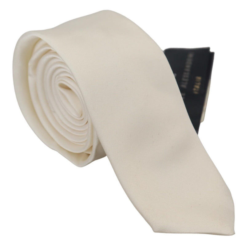 Daniele Alessandrini Exclusive Silk Bow Tie in Off Men's White
