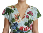 Dolce & Gabbana Floral Elegance V-Neck Cotton Women's Dress