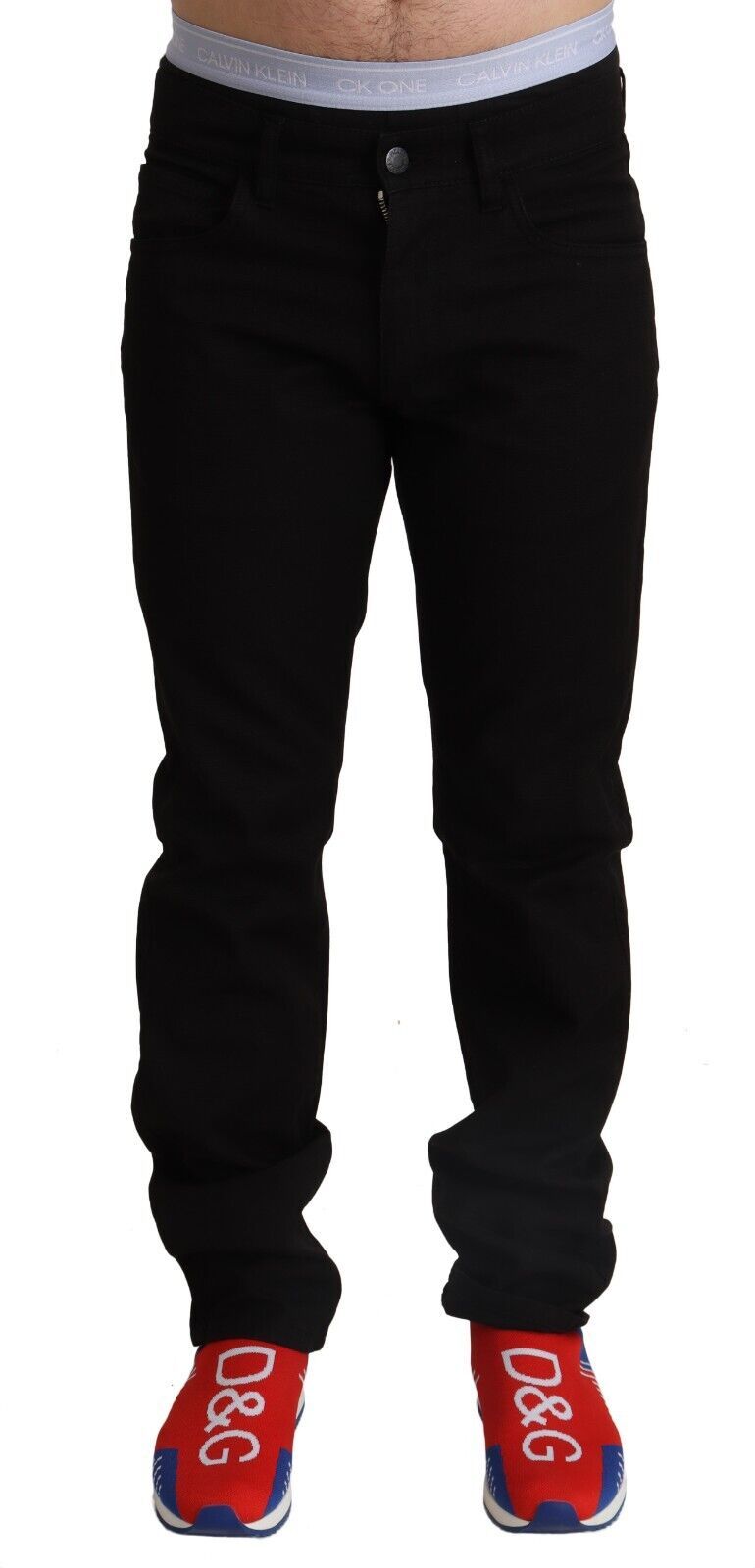 Dolce & Gabbana Black Cotton Straight Men Jeans STAFF Men's Pants