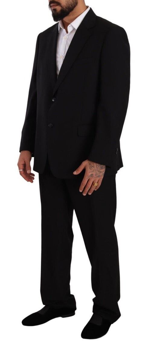 Domenico Tagliente Black Polyester Single Breasted Formal Men's Suit