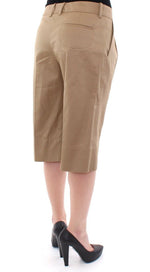 Dolce & Gabbana Beige Solid Cotton Shorts Women's Pants