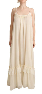 Elegant Off White A-Line Floor Length Women's Dress