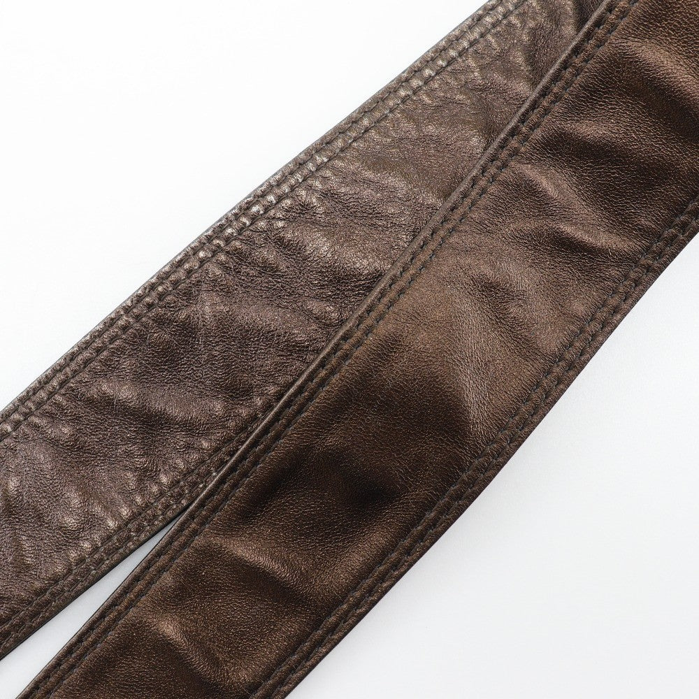 Chanel Vintage Shoulder Bag Leather Brown Leather Shoulder Bag Bag (Pre-Owned)