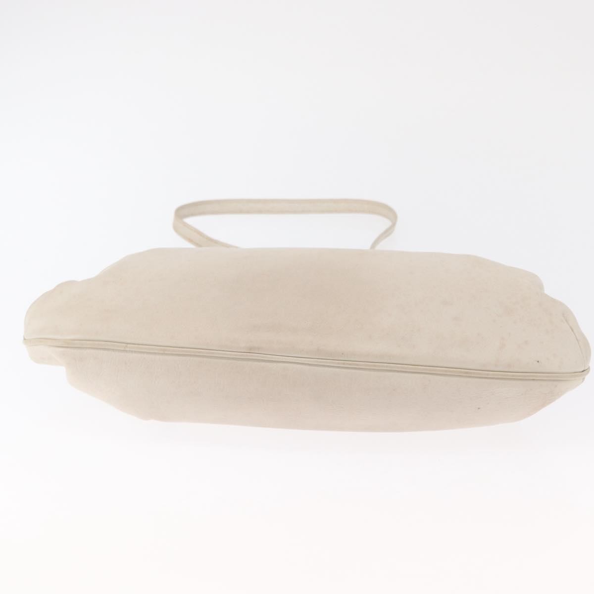 Celine Vintage Shoulder Bag Leather White Leather Shoulder Bag Bag (Pre-Owned)