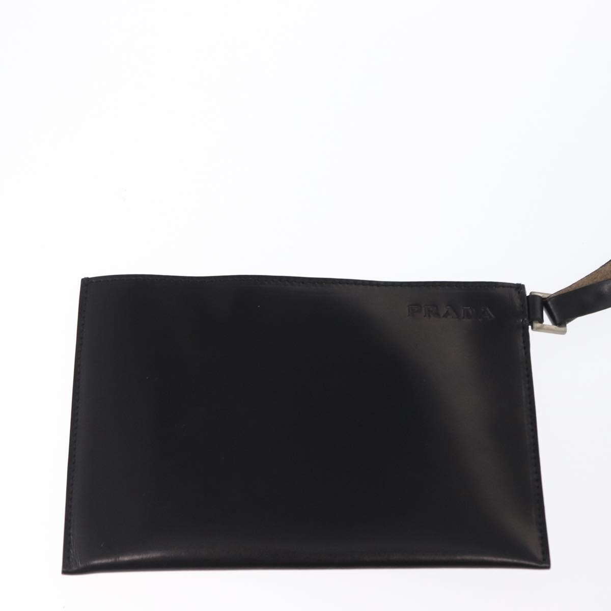 Prada Vintage Handbag Leather Black Leather Handbag (Pre-Owned)