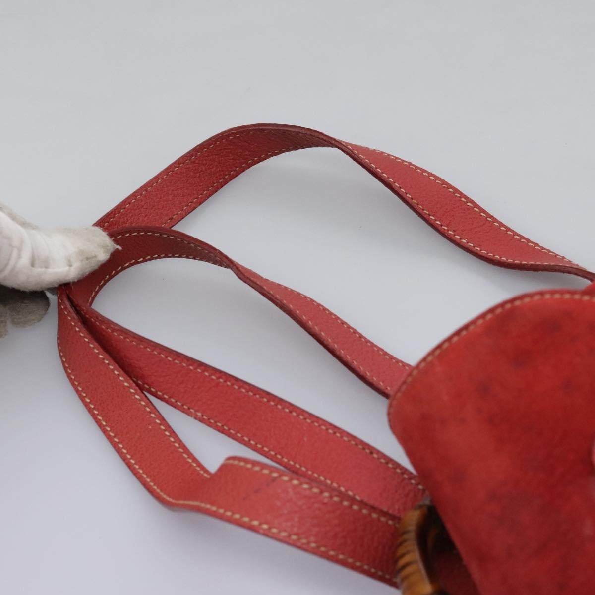 Gucci Gucci Bamboo Backpack Daim Red Suede Backpack Bag (Pre-Owned)