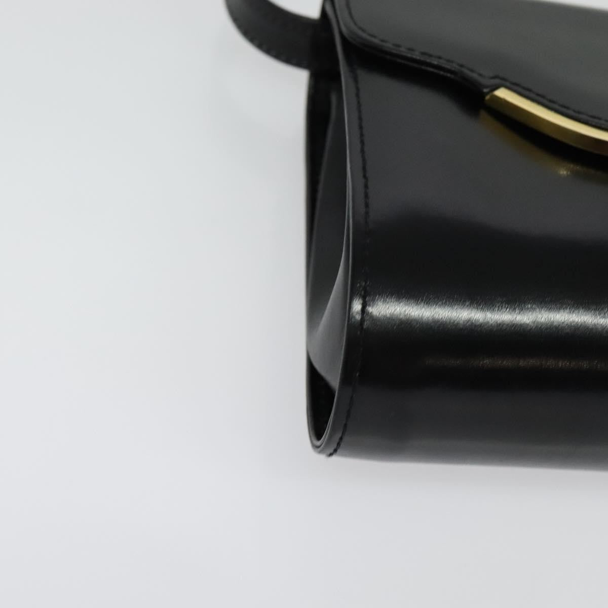 Gucci Vintage Shoulder Bag Leather Black Leather Shoulder Bag Bag (Pre-Owned)