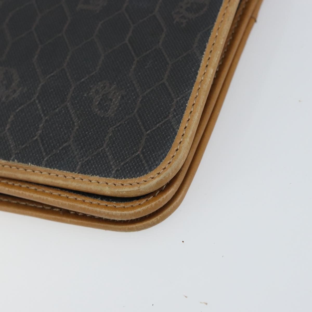 Christian Dior Vintage Honeycomb Clutch Canvas Black Canvas Clutche & Pouche Bag (Pre-Owned)