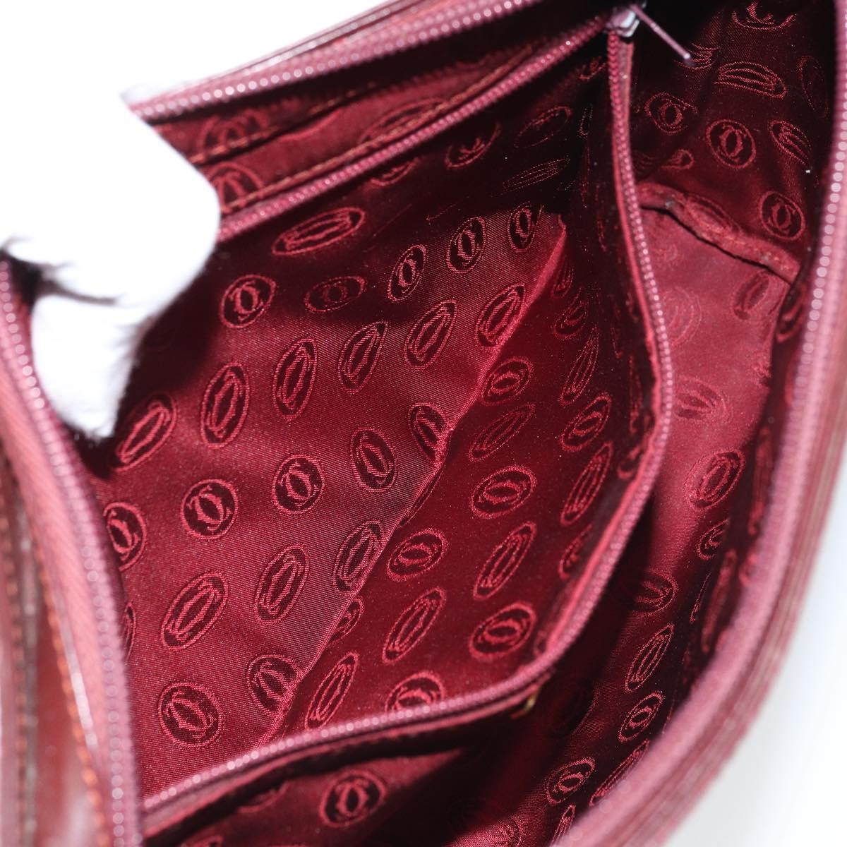 Cartier Must De Cartier Clutch Bag Leather Burgundy Leather Clutche & Pouche Bag (Pre-Owned)