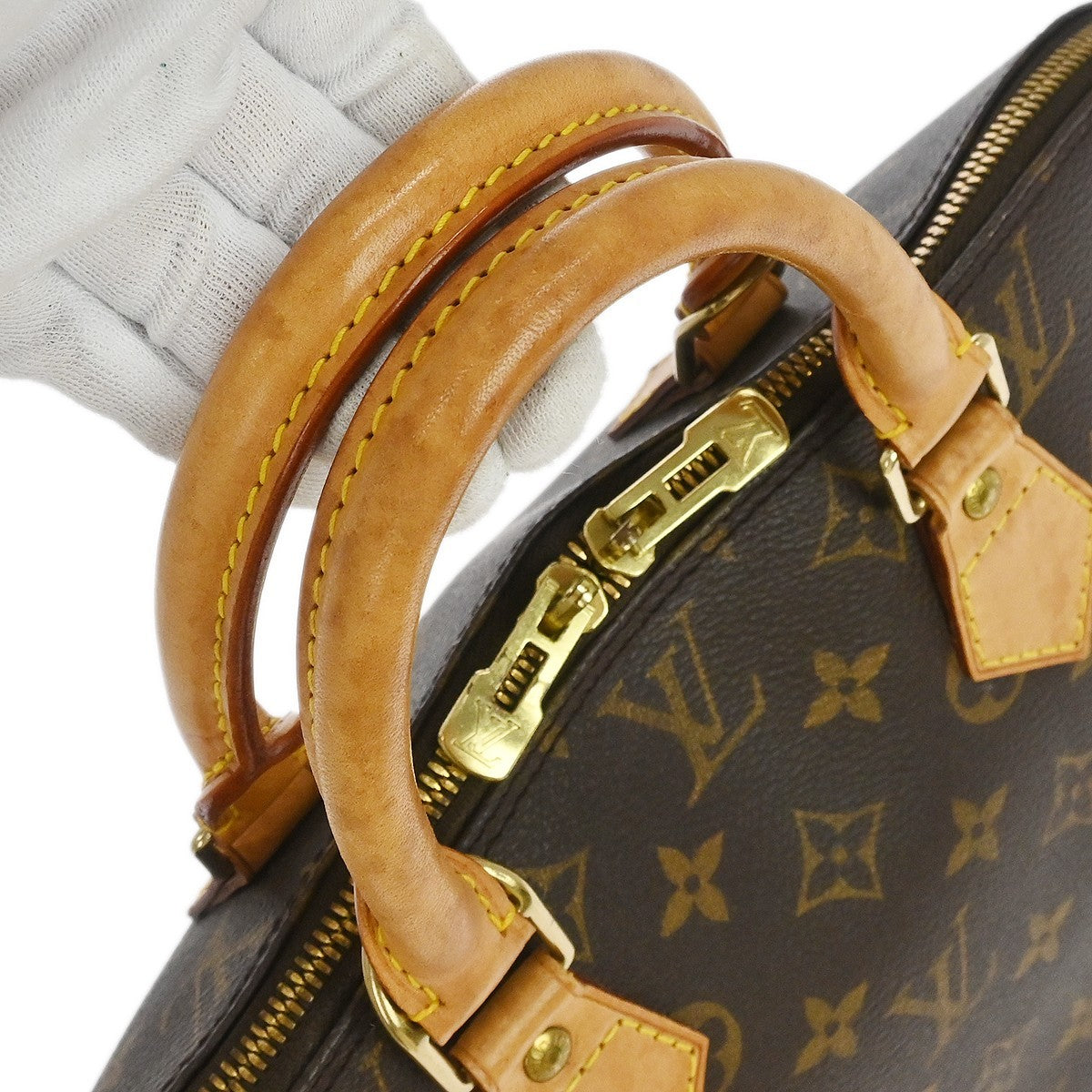 Louis Vuitton Alma Handbag Monogram Canvas Brown Canvas Handbag (Pre-Owned)