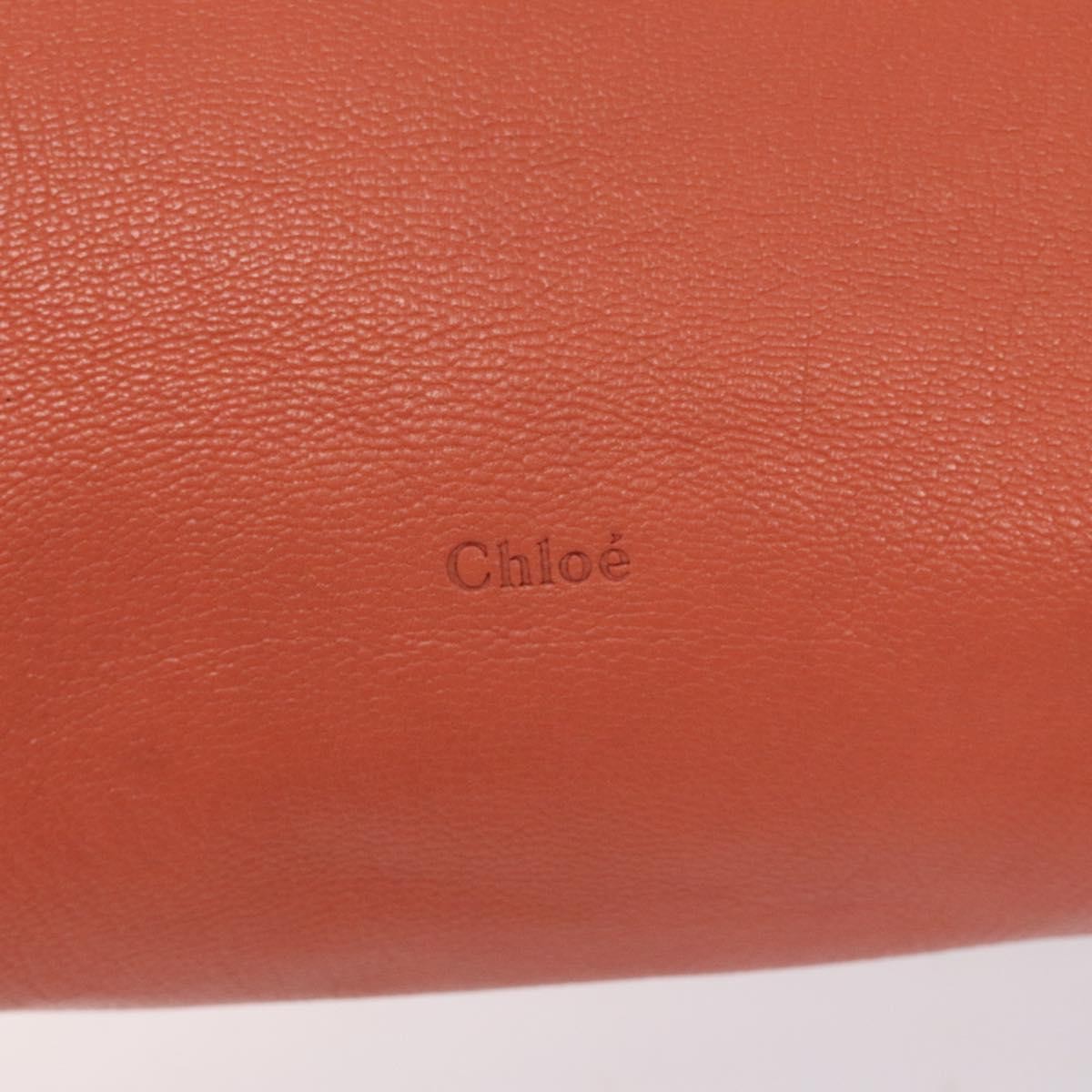 Chloe Dilan Tote Leather Orange Leather Bag (Pre-Owned)