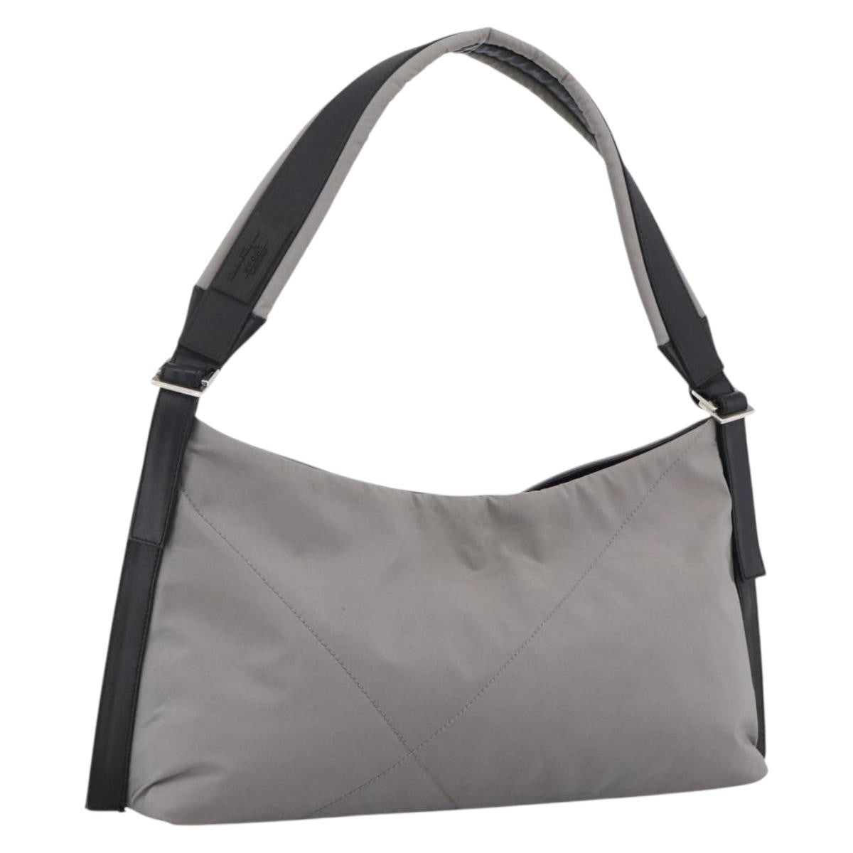 Salvatore Ferragamo Vintage Shoulder Bag Nylon Gray Nylon Shoulder Bag Bag (Pre-Owned)