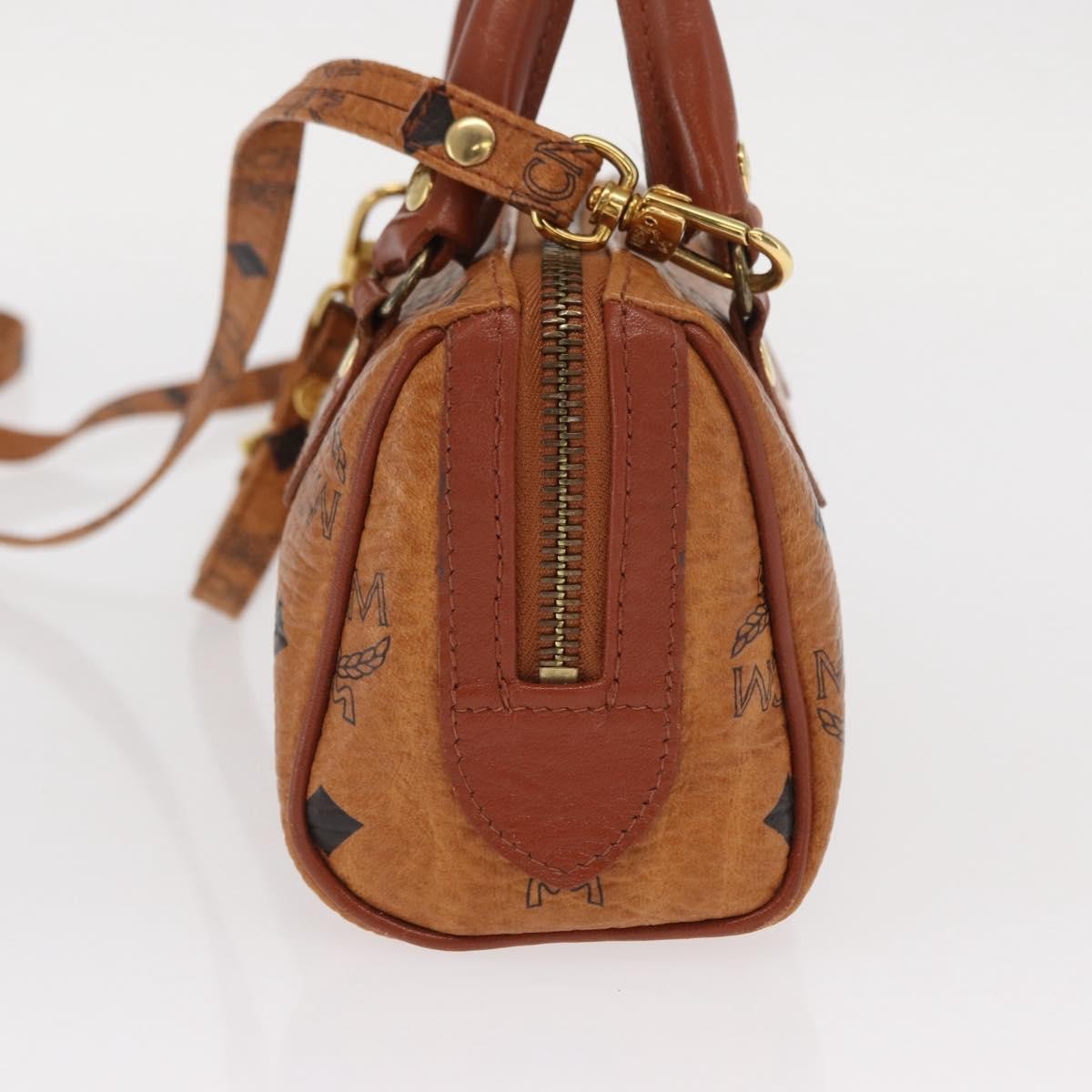 MCM Visetos Handbag Canvas And Leather Brown Canvas Handbag (Pre-Owned)