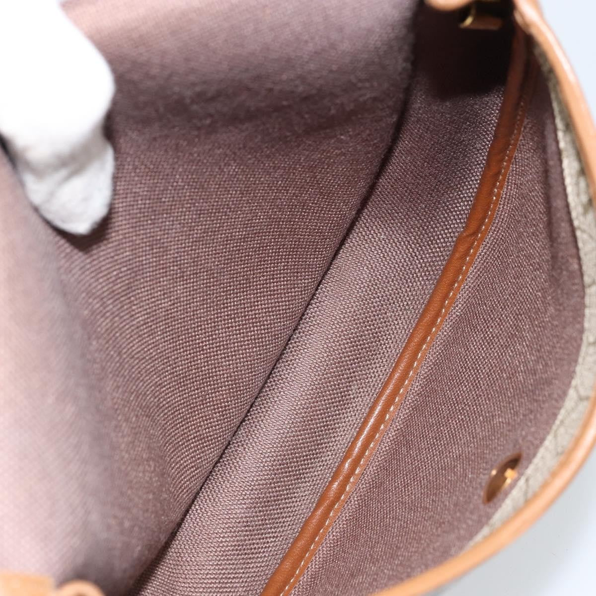 Christian Dior Vintage Honeycomb Shoulder Bag Canvas And Leather Beige Canvas Shoulder Bag Bag (Pre-Owned)