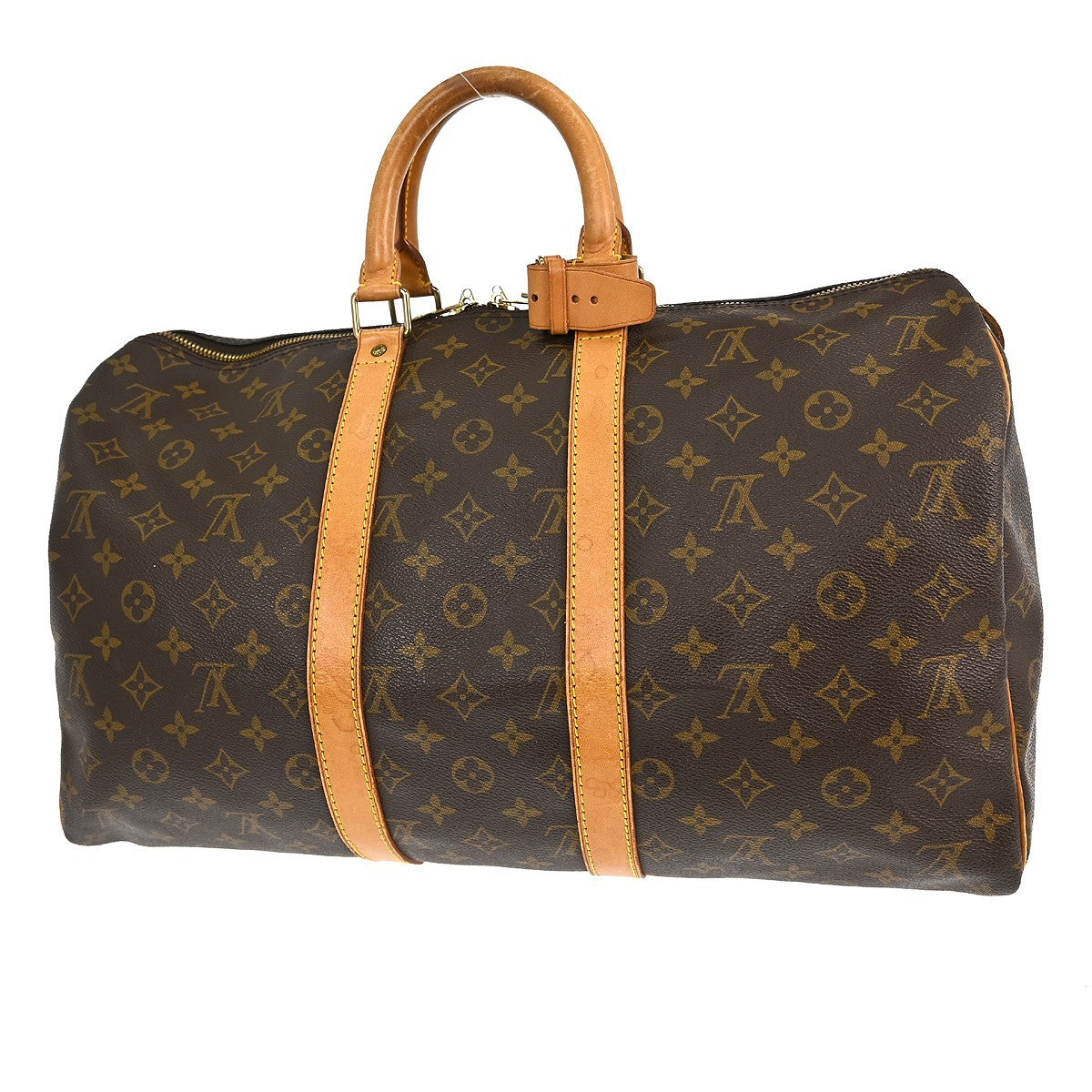 Louis Vuitton Keepall Bag Monogram Canvas Brown Canvas Travel Bag Bag (Pre-Owned)