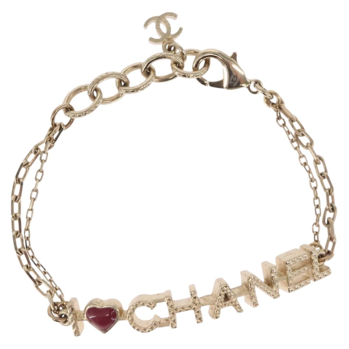 Chanel I Love Chanel Bracelet Metal With Resin Gold Metal Bracelet Jewelry (Pre-Owned)