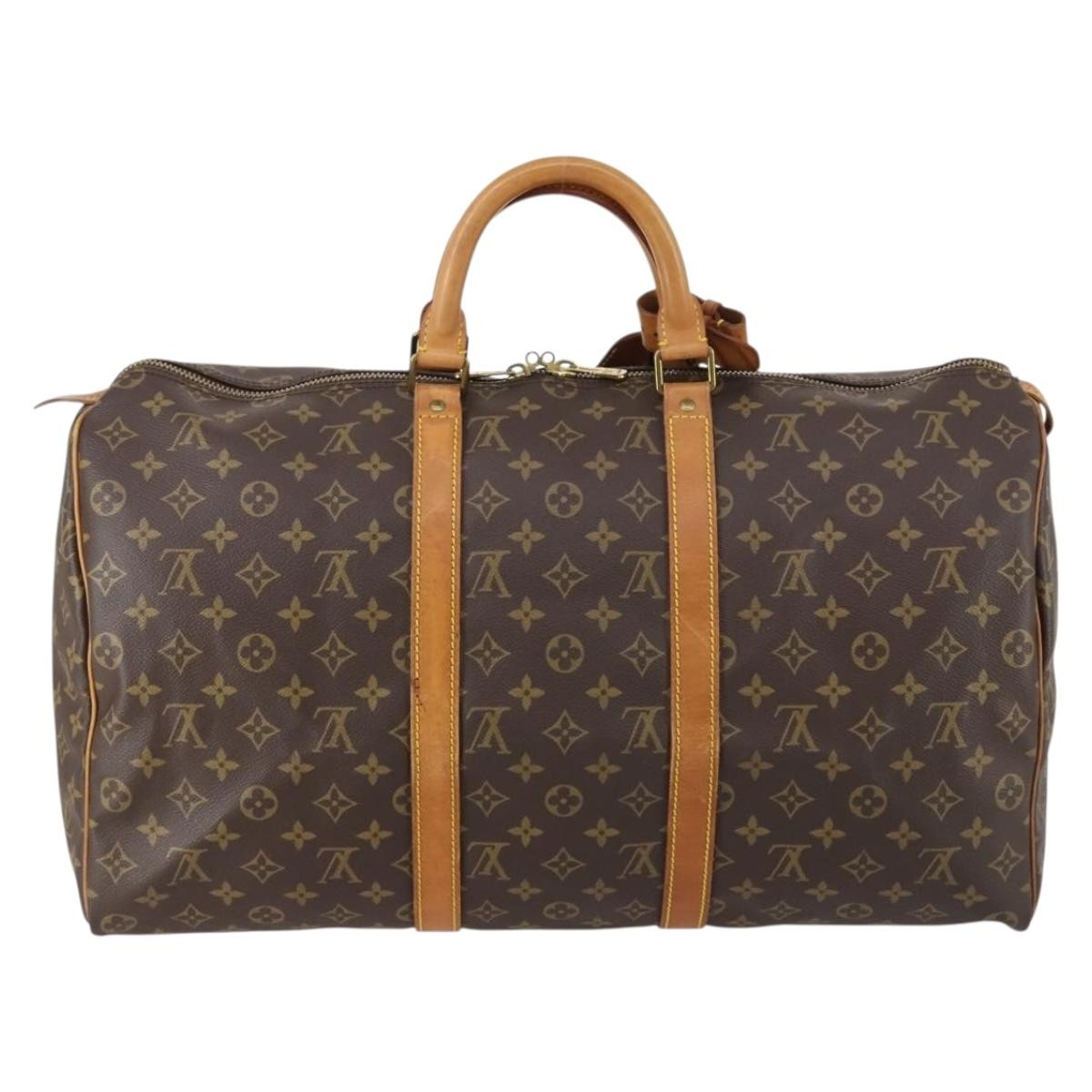 Louis Vuitton Keepall Bag Monogram Canvas Brown Canvas Travel Bag Bag (Pre-Owned)