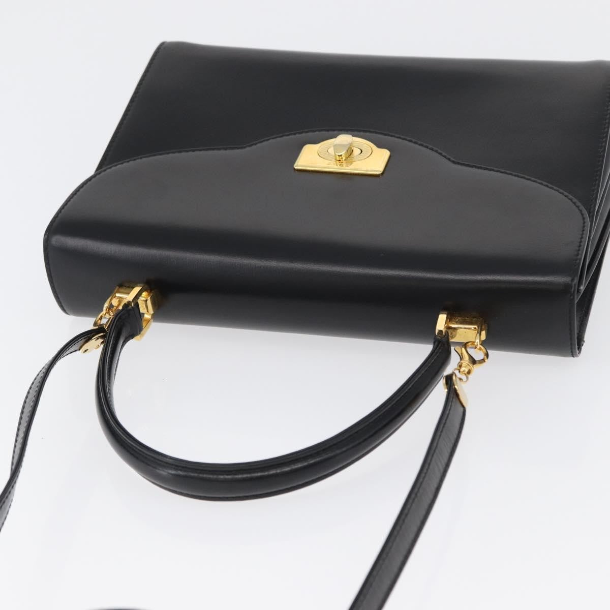 Bally Handbag Leather Black Leather Handbag (Pre-Owned)