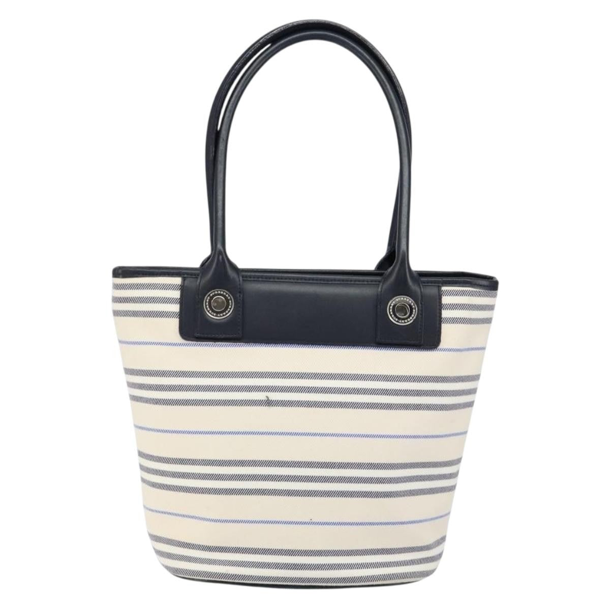 Burberry Blue Label Tote Bag Canvas White Canvas Tote Bag Bag (Pre-Owned)
