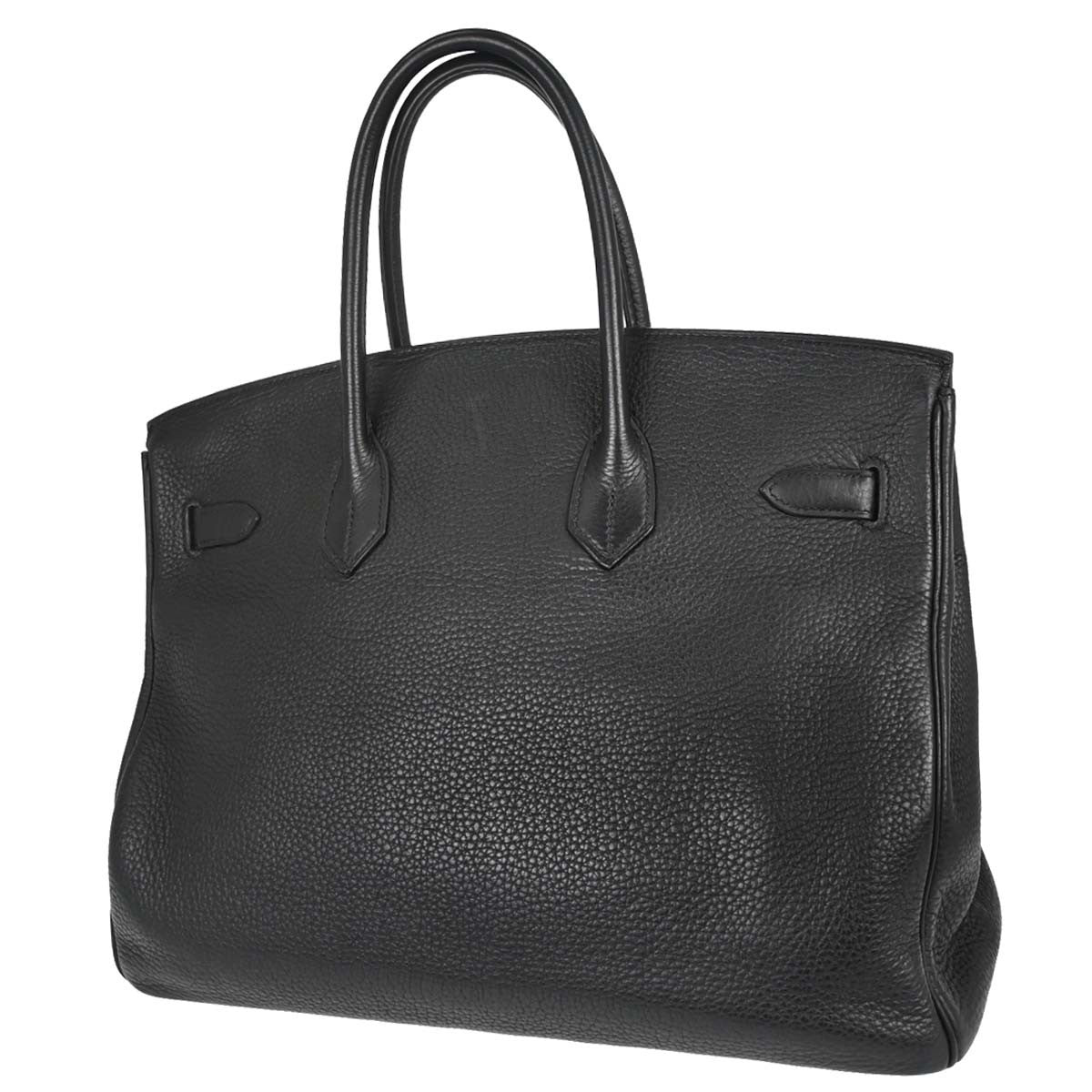Hermes Birkin Handbag Black Togo With Palladium Hardware Black Leather Handbag (Pre-Owned)