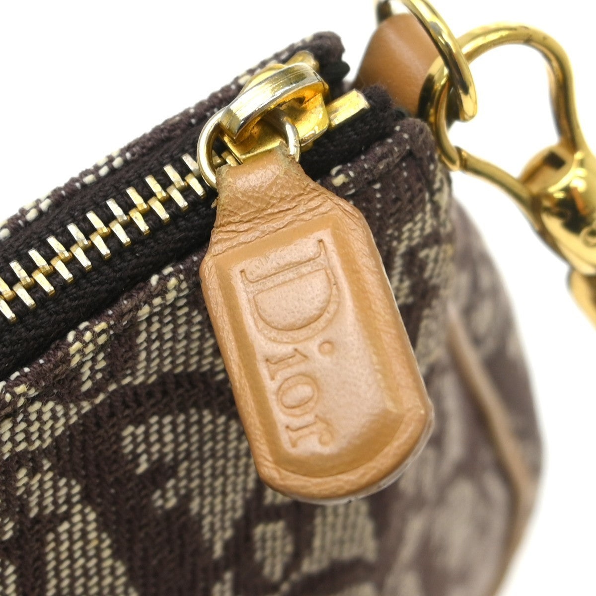 Christian Dior Saddle Bag Oblique Canvas Brown Canvas Handbag (Pre-Owned)